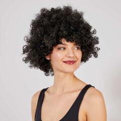 Siyah Renk Kıvırcık Afro Bonus Peruk (4944)