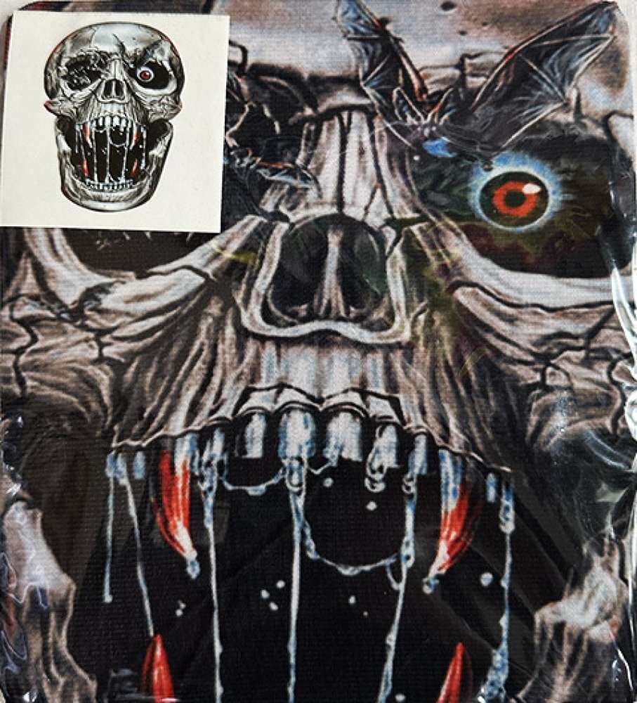 Yüze Yapışan Kafaya Tam Geçmeli Streç Ürpertici Yaratık Maske Bez Maske Model 14