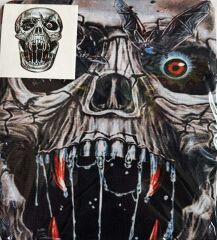 Yüze Yapışan Kafaya Tam Geçmeli Streç Ürpertici Yaratık Maske Bez Maske Model 14