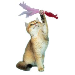 Tüylü Püsküllü Kedi Oyuncağı Dikkat Çekici Renkli Sevimli Evcil Hayvan Oyuncağı (4944)