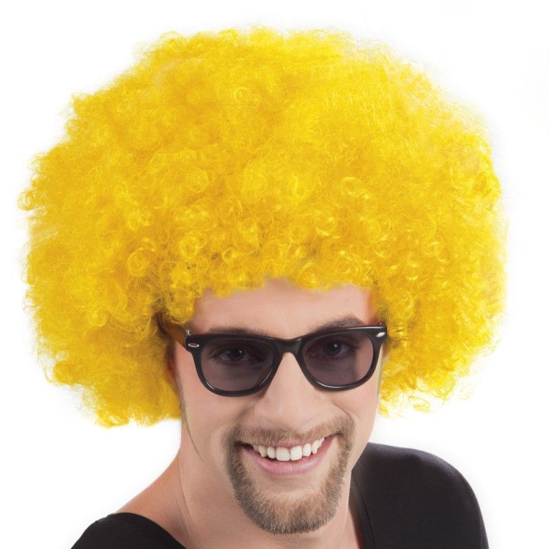 Sarı Renk Kıvırcık Afro Bonus Peruk (4944)
