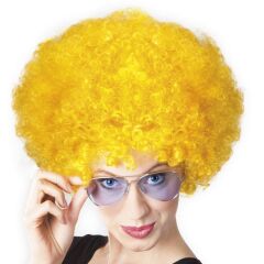 Sarı Renk Kıvırcık Afro Bonus Peruk (4944)
