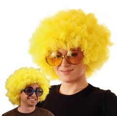 Sarı Renk Kıvırcık Afro Bonus Peruk (4944)