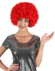 Kırmızı Renk Kıvırcık Afro Bonus Peruk (4944)