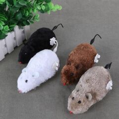 Kurmalı Kedi Eğitim Oyuncağı Tüylü Peluş Fare Yakalama İnteraktif Sevimli Eğlenceli Oyuncak (4944)