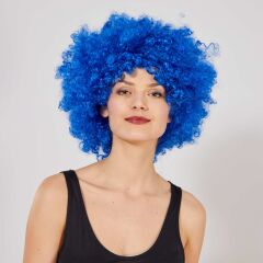 Mavi Renk Kıvırcık Afro Bonus Peruk (4944)