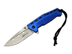 4-13-1 Mavi Kamp Çakı 19,5cm - Yarı Otomatik, İpli, Oluklu