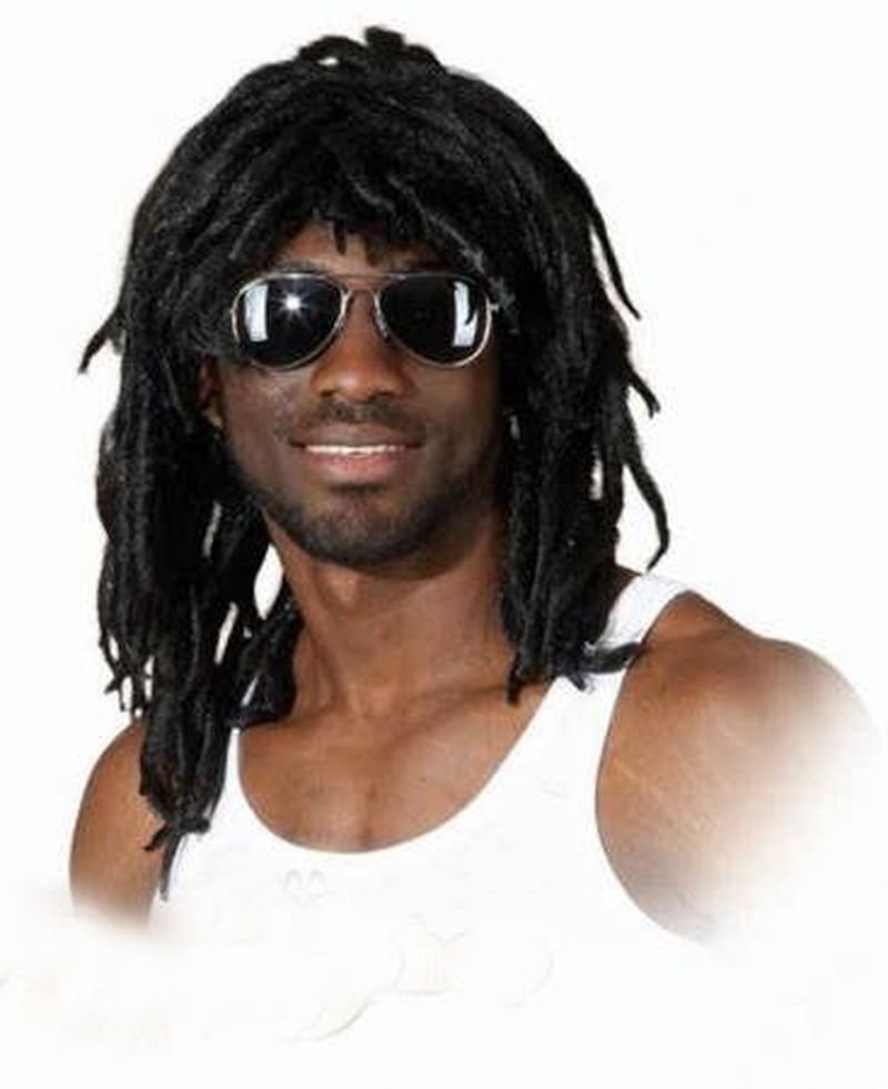 Siyah Renk Joe Dreadlocks Astarlı Kabarık Rasta Peruk  1 Adet