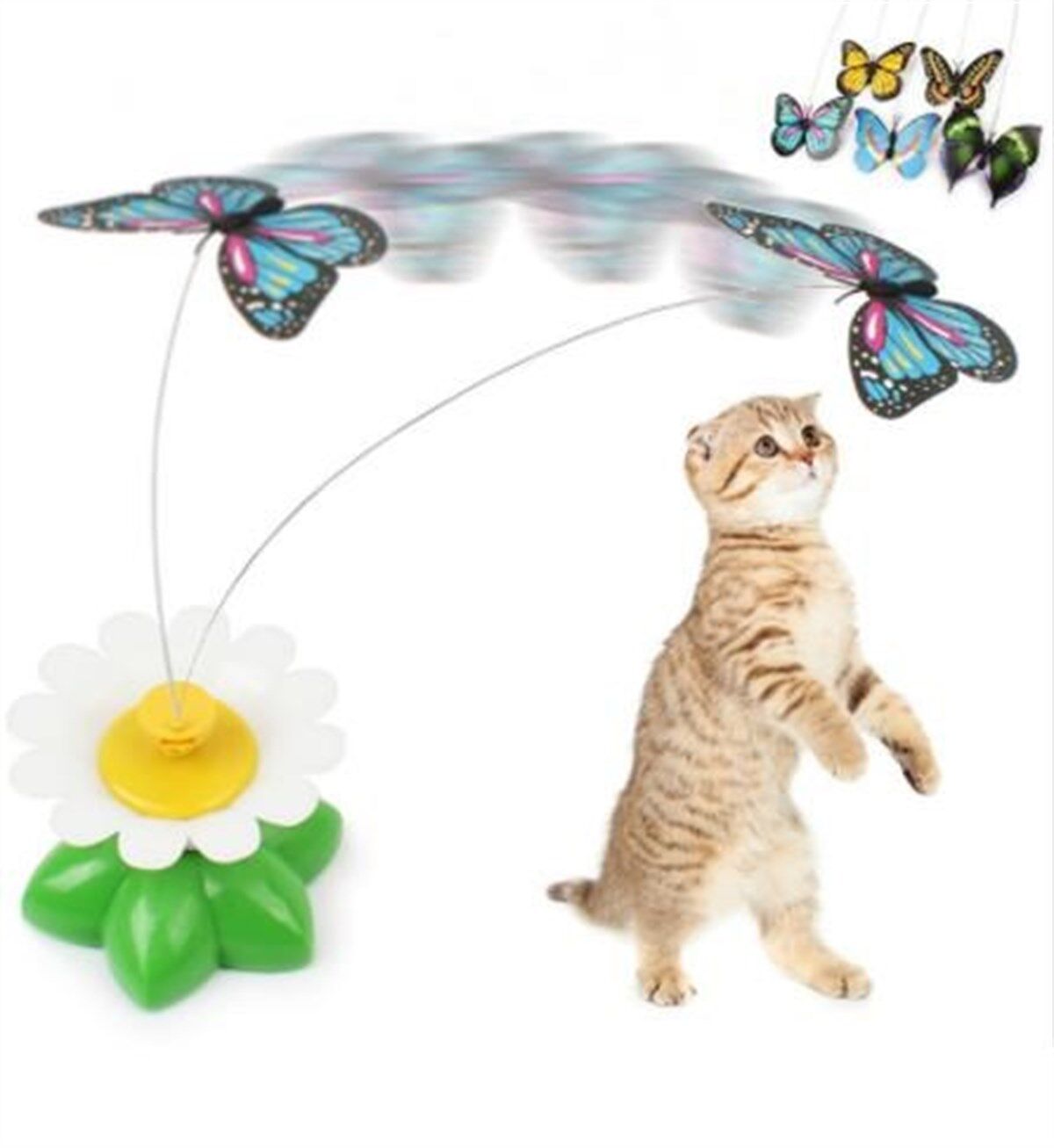 Hareketli Dönen Kelebek - Kedi Oyuncağı ( Pille Çalışır) (4944)