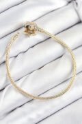 Pirinç Charm Zirkon Taşlı Yıldız Model Gold Renk Kadın Bileklik - TJ-BB7810