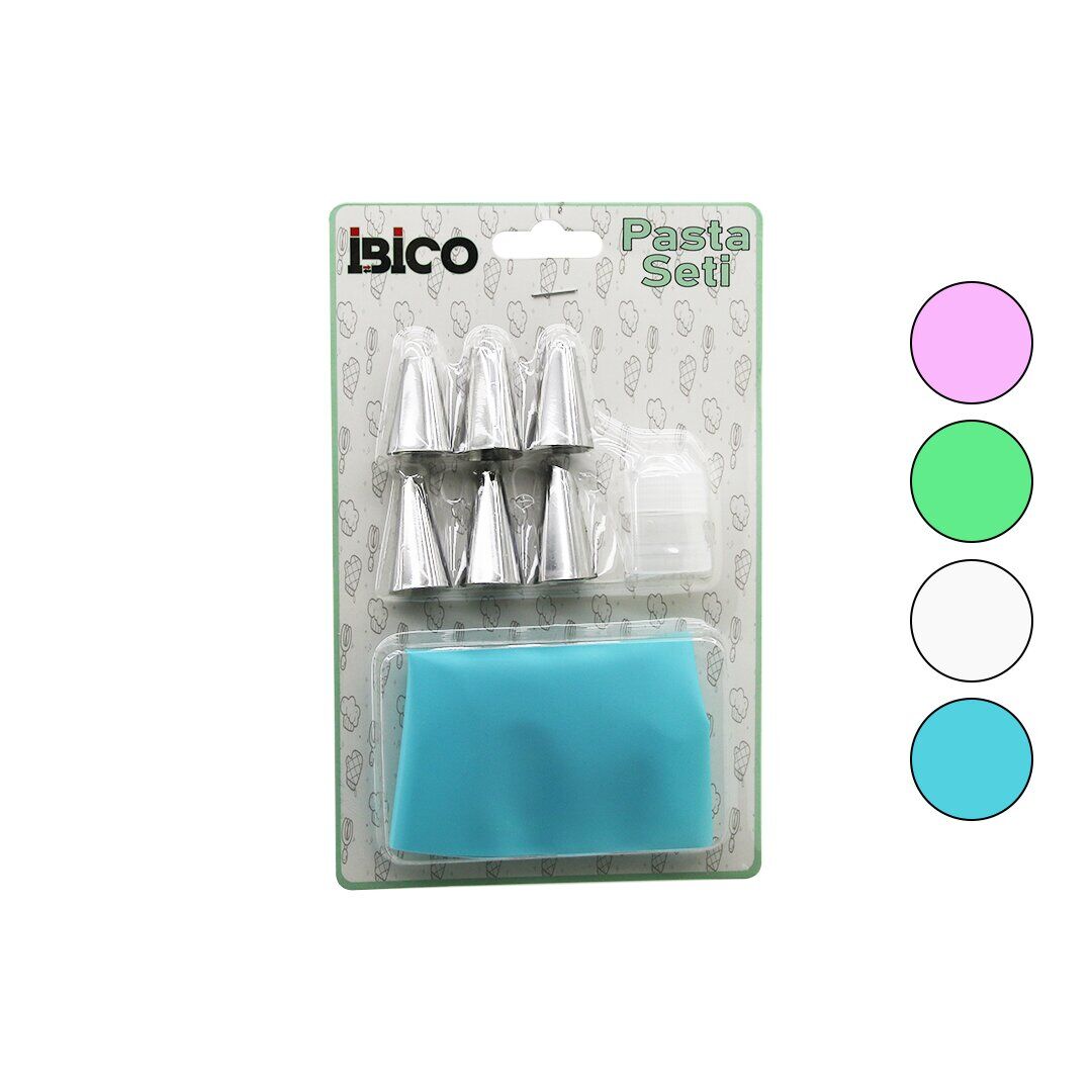 8PCS  PASTA SÜSLEME SETİ  1AD-KREMA TORBASI - 6AD-METAL + 1AD-PLASTİK UÇ (4944)