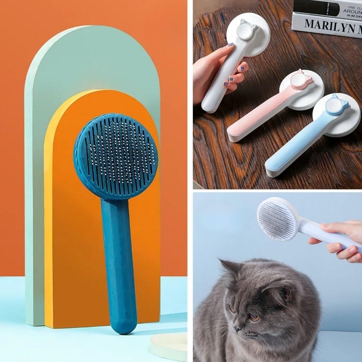 Basmalı Kedi Köpek Tüy Toparlayıcı Masaj Etkili Pet Fırçası (4944)