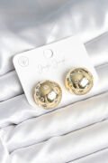 Pirinç Gold Renk Zirkon Taşlı Kadın Küpe - TJ-BKP11292