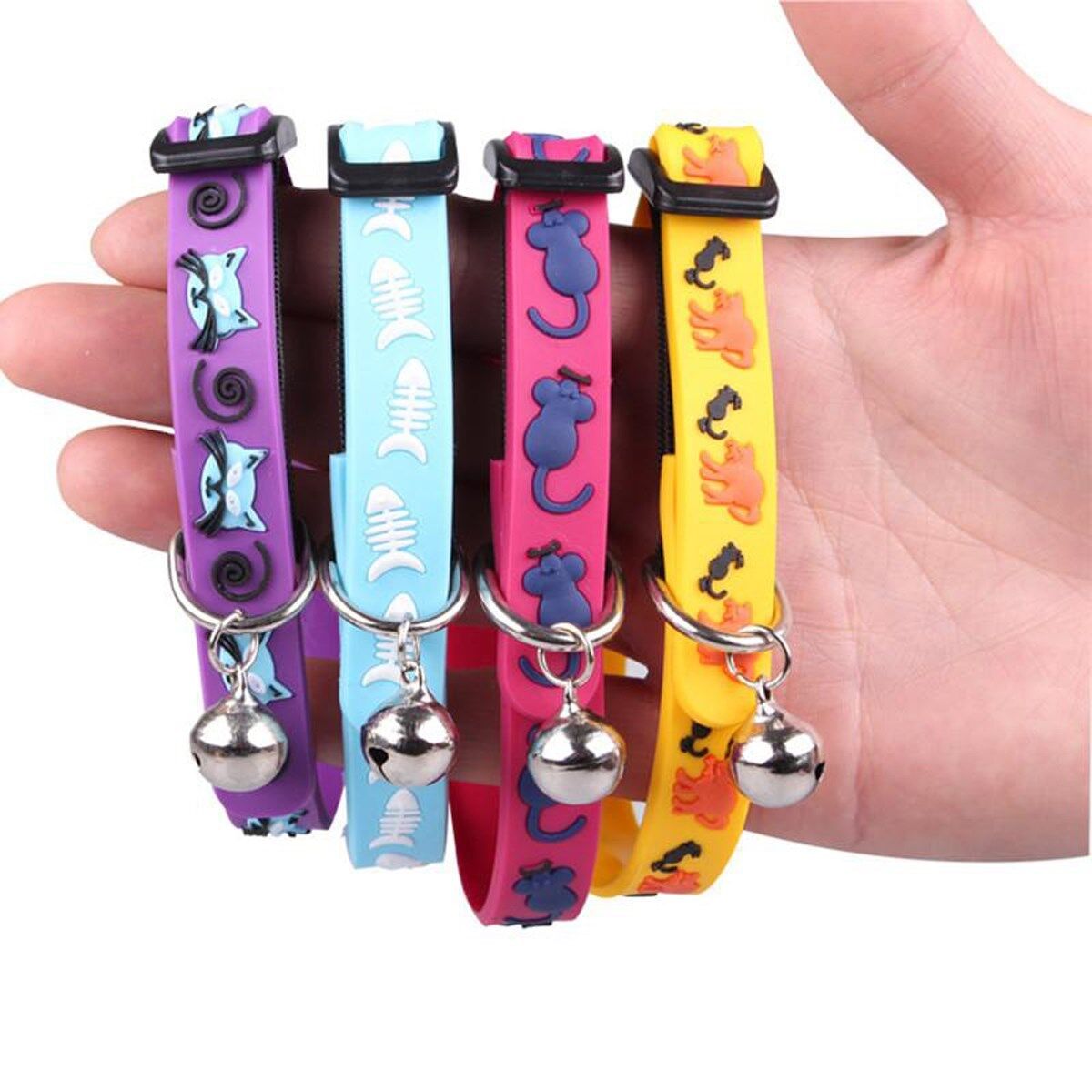Çıngıraklı Zilli Sevimli Renkli Slikon Kedi Köpek Boyun Tasması (4944)