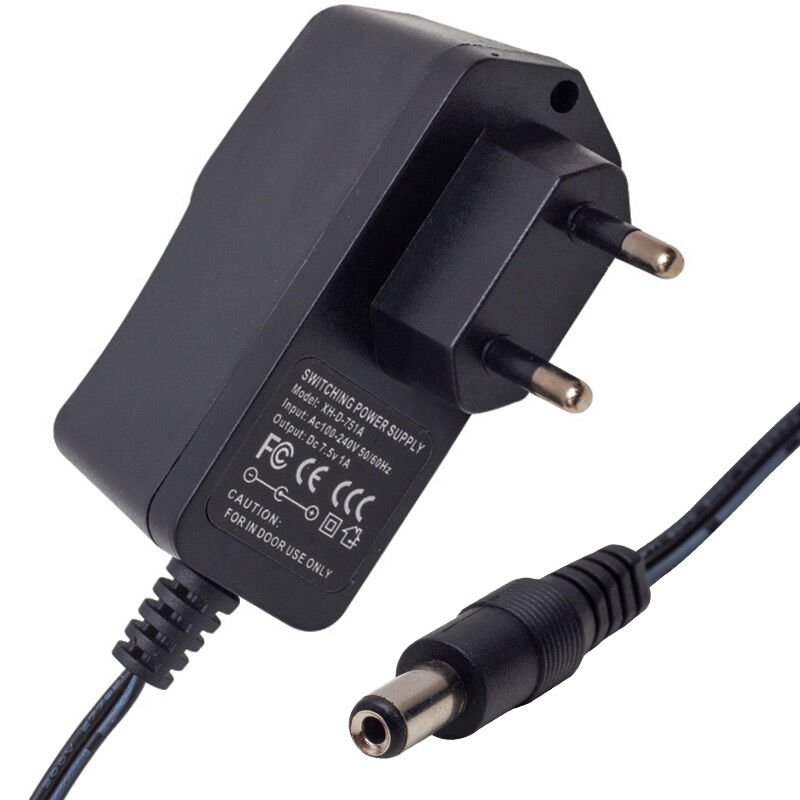 7.5 VOLT - 1 AMPER 5.5*2.5 UÇLU PRİZ TİPİ ADAPTÖR (4944)