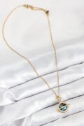316L Çelik Zirkon Taşlı Gezegen Model Gold Renk Kadın Kolye - TJ-BKO10508