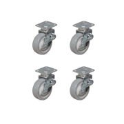 Furç Tablalı Bilyalı Teker (Frenli) - 20x50 - Beyaz/Gri HKS182 - 4 Adet