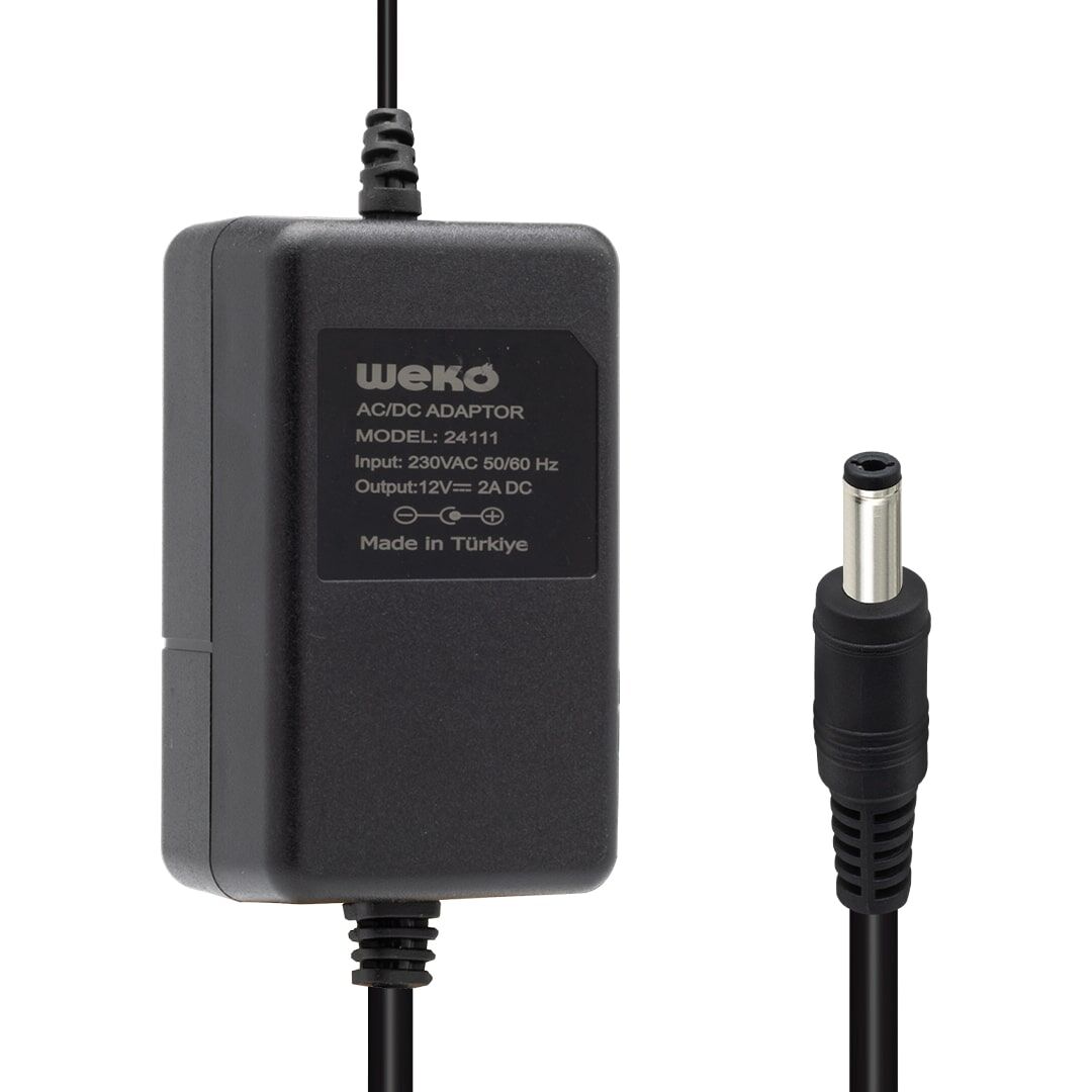 12 VOLT - 2 AMPER 5.5*2.1 UÇLU YERLİ ÜRETİM PLASTİK KASA MASAÜSTÜ ADAPTÖR (4944)
