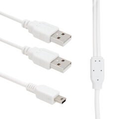 USB 2 X ERKEK - MİNİ USB 5 PİN (2.0V) 1.5 METRE KABLO (4944)